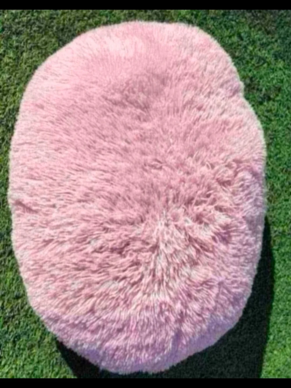 Plush Pink Shag Round Floor Pillow